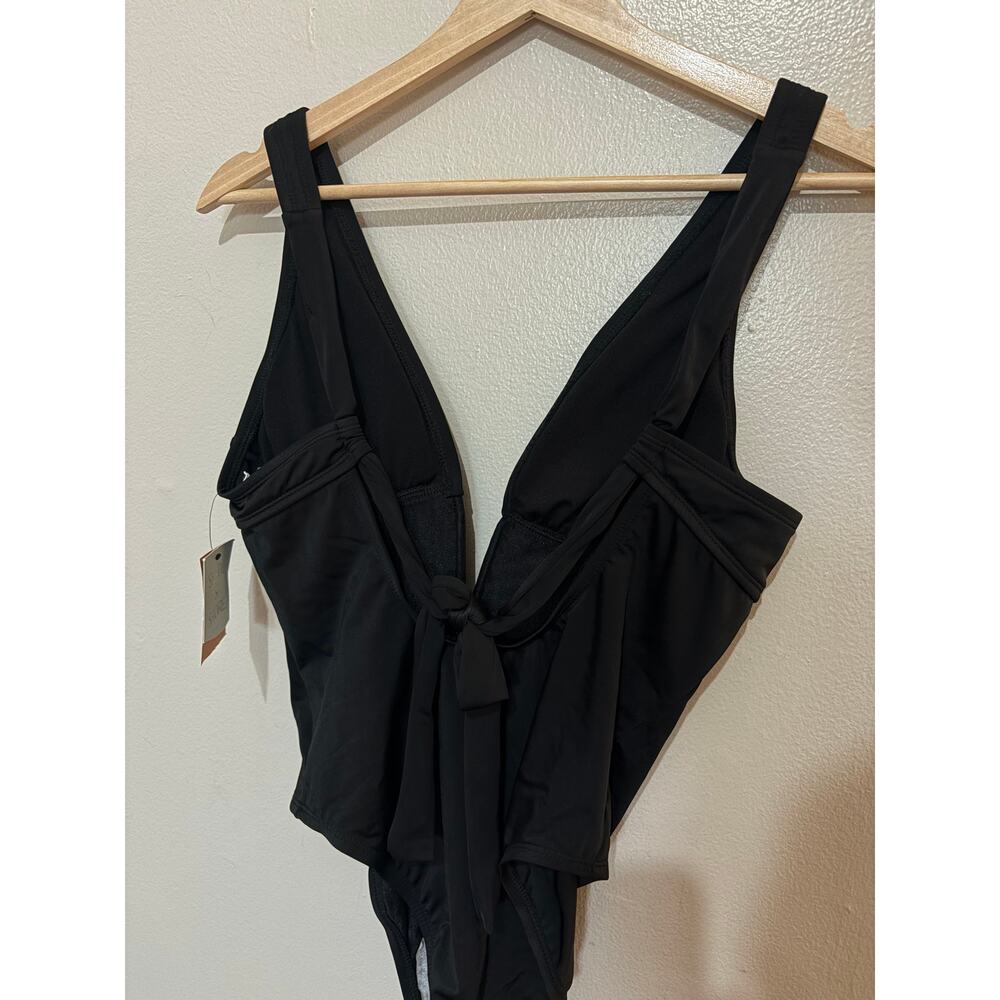 Black One Piece Swimsuit with Tie, Shade & Shore - Picture 5 of 10